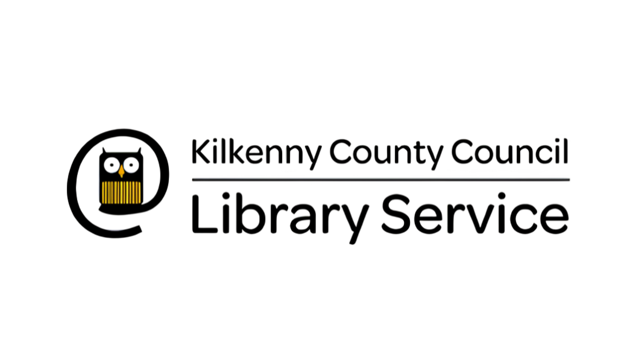 Logo of Kilkenny County Council Library Service featuring an owl icon.
